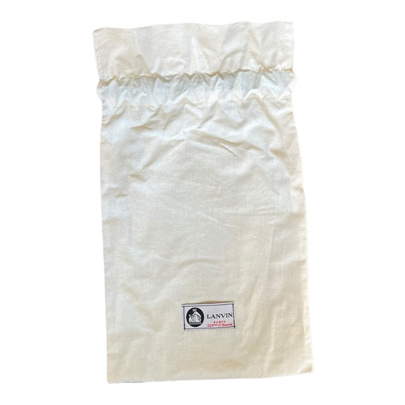 Lanvin Dust Bag in Cream Fabric with Black Satin Ribbon Tie Closure and Patch - Picture 3 of 8